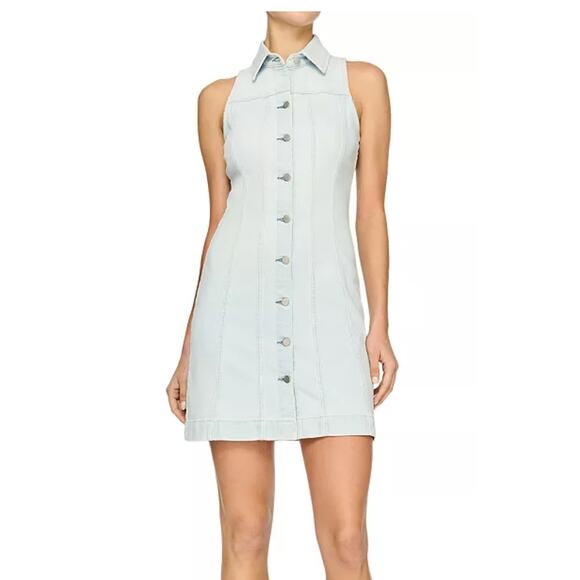 DL1961 Payton Button Front Denim Button Down Mini Dress XS - Picture 1 of 7